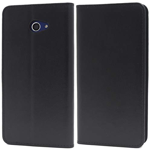 BASIO4 (KYV47 / Uqmobile) / かんたんスマホ2 A001KC ケース 手帳型 カラー レザー フラップなし 薄型 片手で開閉できる 手帳 カバー ベイシオ4 専用ケース 【 ブラック 】