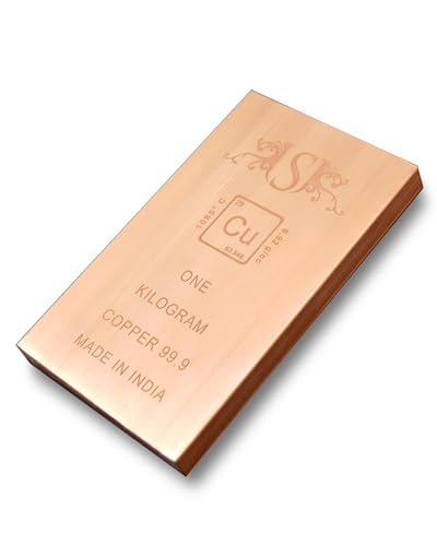 Image of BAYBRE 1kg Copper Bar 999.9 Pure - 1 Kilo .999 Fine Copper Bullion Bar for Investment | 99.99% Ingot (999 Fine) for Industrial, Vastu & Investment Use