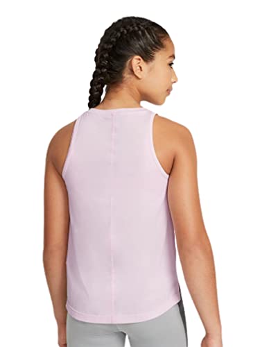 Nike Big Girls' Dri-Fit One Training Tank, Girl's, Extended Size: Medium+, Pink Foam/White #TOP1