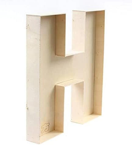 Handmade Unfinished Wooden Fillable Letter H