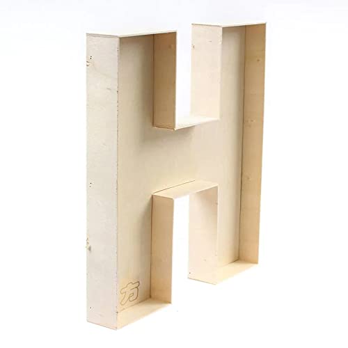Handmade Unfinished Wooden Fillable Letter H