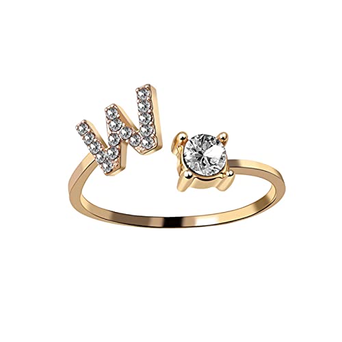 Bague alphabet initiales cadeau couple idéal avec anneau ouvert