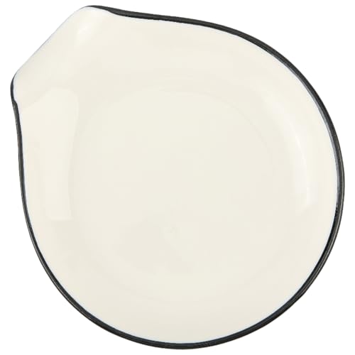 CRASPIRE Reposacucharas Pequeño Cerámica Blanca con Forma Lágrima 394 x 346 Pulgada Porcelana Lisa Encimera Utensilios Cocina Organizador Cucharas Juego Accesorios Mostrador Cafetería Hogar Cocina