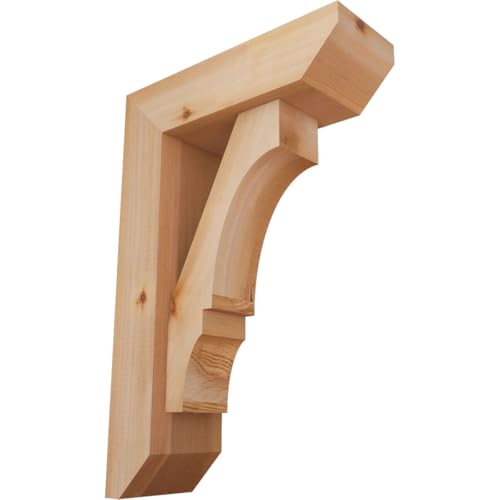 5 1/2"W x 16"D x 24"H Balboa Slat Smooth Bracket w/Offset Brace, Western Red Cedar