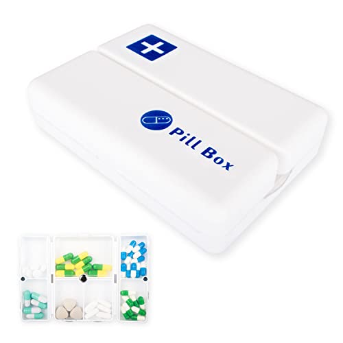 KERMEO Pastillero Semanal, Magnética Pill Organizer, 7 Grande Compartimentos, Pastillero Portátiles de Viaje Para Medicamentos, Pastillero impermeable, para pastillas / vitamina / aceite de pescado Cover