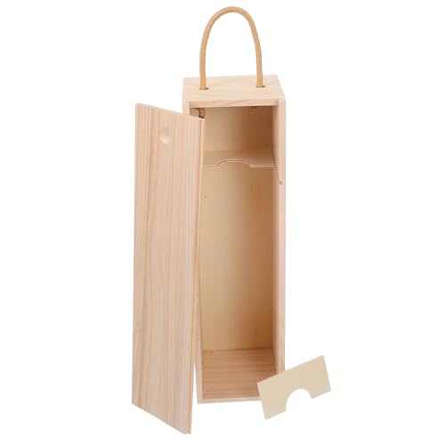 Hohopeti Boîte à Vin Bois Vintage avec Poignée Intégrée Coffret Cadeau Élégant pour Bouteille Unique Ouverture Facile et Transport Pratique pour...