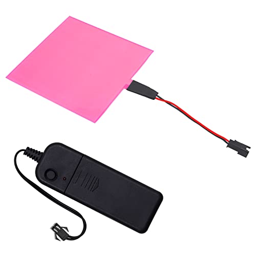 Image of Electroluminescent Panels, EL Panels light, EL Sheets 10 cm x 10 cm (3.93 inch x 3.93 inch) ON /Slow Flash /Fast Flash,1Pack (1, Pink, 10cm*10cm)