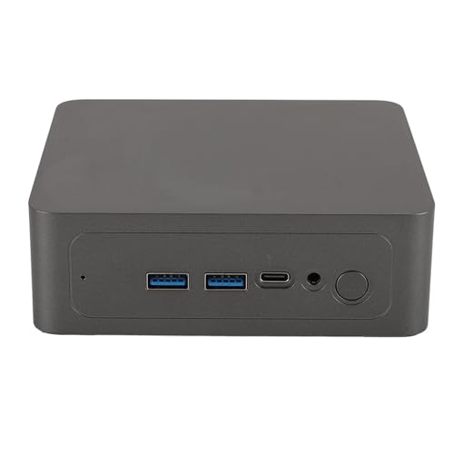 Small Desktop Computer for Home Office Business Work WiFi 6E 2666MHz DDR4 Dual Screen Energy Saving, Metal (UK Plug 8GB+256GB)