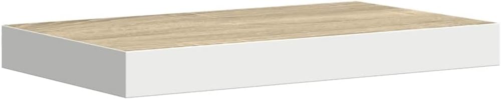 Wall Shelf Set of 4, Oak and White Honeycomb MDF Floating Shelves for Room Wall, 15.7x15.7x1.5 in, Modern Decor Ledge for Living Room, Bedroom, Bathroom