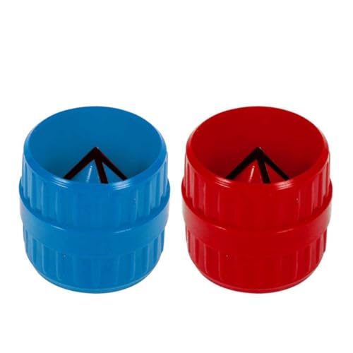 2 herramientas de desbarbado de tuberías, escariador universal interno, herramienta de desbarbado externo, herramienta de chaflán de tubos de 4-38 mm, rojo, azul