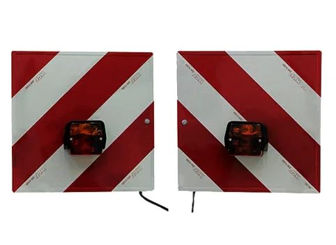 Juego de Paneles de Señalización Retrorreflectantes con Luces, DIN 11030, Sin Soporte para tractor