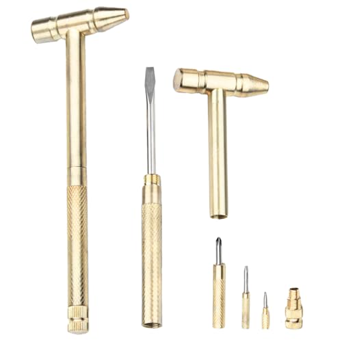 Martillo de cobre multifunción 6 en 1 2 mini martillos con destornillador martillos herramientas