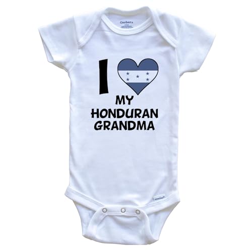 Really Awesome Shirts I Heart My Honduran Grandma Honduras Flag One Piece Baby Bodysuit