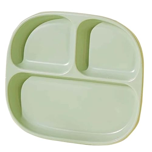 Piatto in ceramica per il controllo delle porzioni, piatti da pranzo rotondi da 8,07 pollici/20,5 cm, piatti da picnic per la dieta profonda riutilizzabili per pasti equilibrati per adulti(Green)