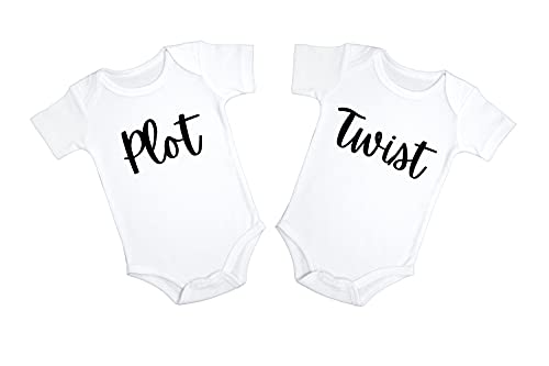 Plot Twist Twin Babies Pregnancy Announcement (Set of 2)