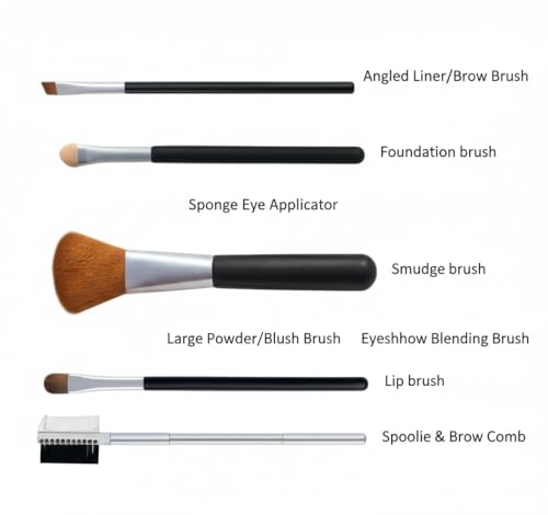 Image of ELEGAR Colorful Fish Tail Handle Makeup Brush Set - Foundation, Eyebrow, Eyeliner, Blush, and Concealer Brushes - Cute Christmas Stocking Stuffers and Gifts for Girls (5 pcs makeup kit)