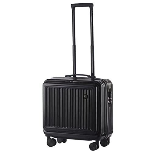 Small and Light Universal Silent Wheel Password Suitcase, Multi-Block Height Adjustable, 180 Degree Front Cover Fully Open Luggage,White-45 * 43 * 23CM (Black 48 * 45 * 24CM)