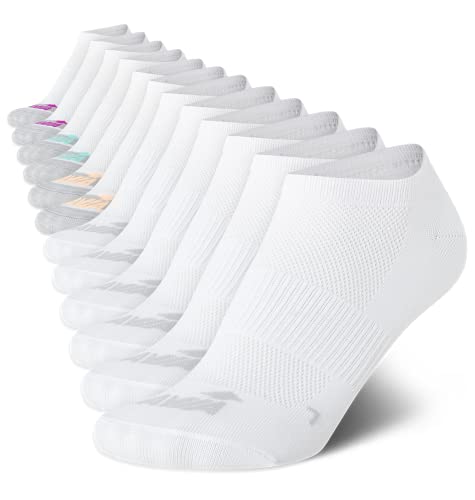 Image of Avia Womens No Show Socks - 12 Pack Soft Stretch Moisture Wicking Athletic Low Cut Socks for Women (Size 4-9, Extended: 9-12)
