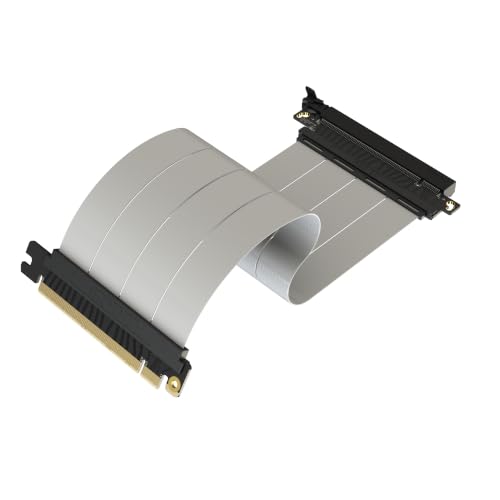 Image of LINKUP PCIE 5.0 Riser Cable | for Vertical GPU Mount | Straight | Graphics Card GPU Ready | Usable with PCIe 4.0 & RX9070 / RTX5090 | 25cm (Total Length: 29cm)