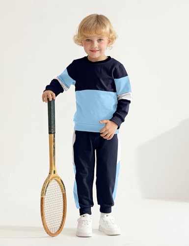 Image of Toddler Boy Clothes Long Sleeve Hoodie Sweatsuits Tops and Pants 2Pcs Boys Fall Winter Outfits Set