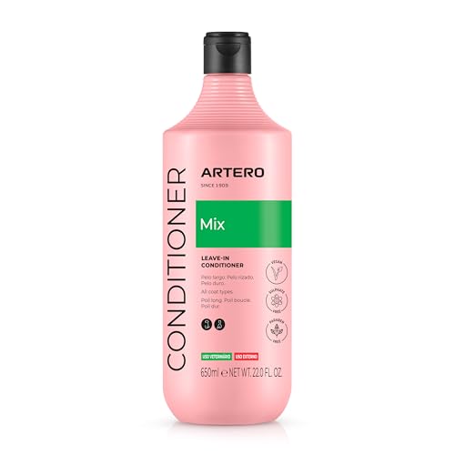 Artero Mix. Acondicionador Multifase para Perros y Gatos, Desenreda e Hidrata el Pelaje. Ideal para Todo Tipo de Pelo, Uso Diario y Profesional. Sin aclarado. Reduce el Tiempo de Secado. 650 ML