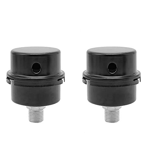 VOANZO 2 x Metall-Lärmfilter, Luftkompressor-Teile, Luftfilter, Schalldämpfer für Luftkompressor, -16 mm, Schwarz