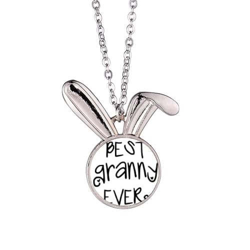 Collier Best Granny Ever Faly Bless Rabbit avec chaîne médaillon femme