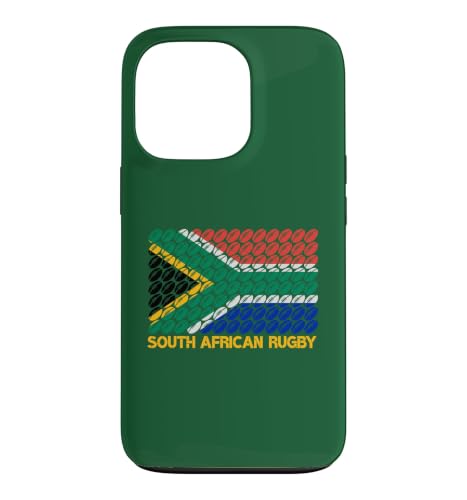 Rugby Ball Pattern South Africa Flag Case for iPhone 13 Pro