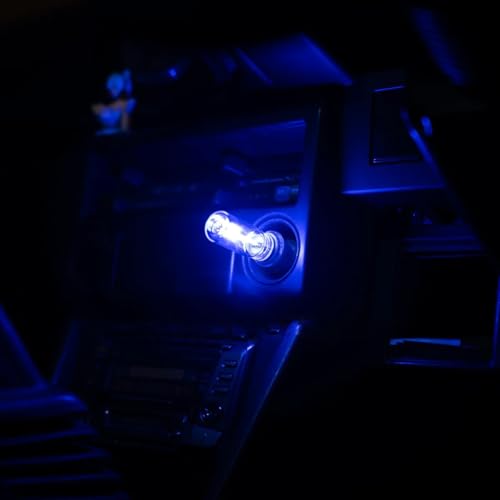 Retro-Inspired USB LED Car Interior Atmosphere Lights, Plug-in Automotive Interface Charging Night Lamps (Blue Light, 2)