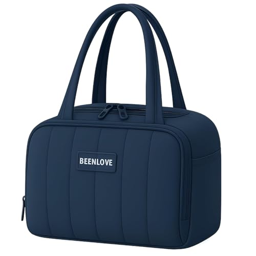 Image of SVH Insulated Lunch Carrier for Women & Kids | Large Capacity Thermal Lunch Bag with Front Pocket, Sturdy Handles & Secure Zipper for Office, School & Picnic (Light Blue)