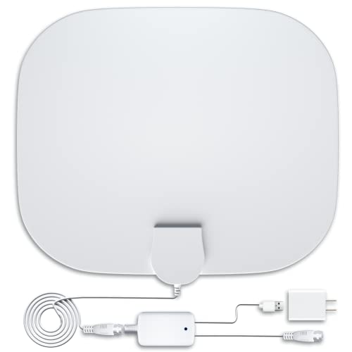 Twshouse TV Antenna Indoor, Digital TV Antenna for Smart TV, Antenna TV Digital HD Indoor for Smart TV,HDTV Antenna Indoor Digital TV Antenna Support 4K 1080p - VHF UHF Signal Coaxial Cable, White