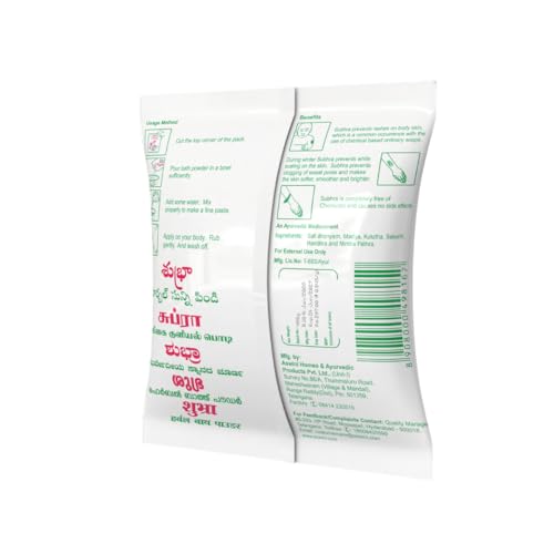 Image of Subhra Herbal Bath Powder for Men & Women - Ubtan Powder for Body & Face - Natural Sunnipindi Nalangu Maavu Bathing Powder for Skin Whitening - 460g