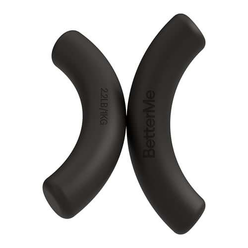 BetterMe Sculpt Dumbbells – 2.2 lb Pair Neoprene Hand Weights – Non-Slip Soft Grip Free Weights for Women – Compact Pilates, Barre & Home Workout Dumbbells (Black)