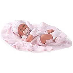 Ropa De Trabajo San Juan Antonio Juan Muñeca recién nacido con toquilla, Color rosa (132-5064)