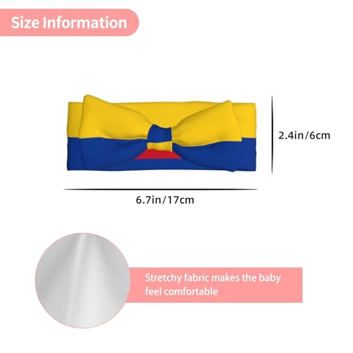 Flag of Colombia Baby Bow Headband, 2.4 * 6.7 Inch Baby Headband, Suitable for Babies 0-6 Months Old, Very Meaningful Gift3