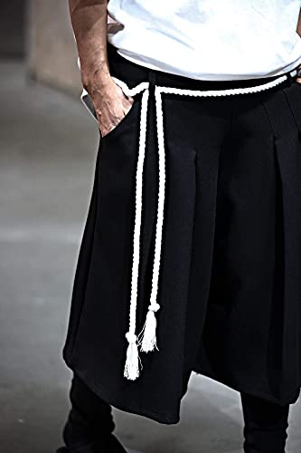 Mens Rope Belt Slim Dark Twisted Durable Thick Cotton Ivory3