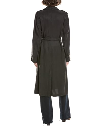 24-06.30-FASHION Black Trench Coat - Sleek Apparel for Everyday Sophistication, X-Small - Image 2