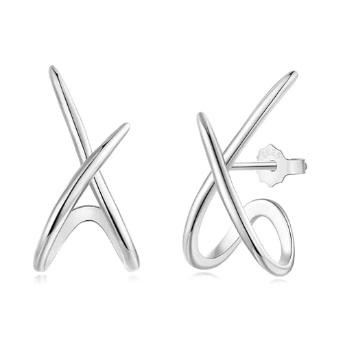 Boucles d'oreilles tendance en argent sterling 925 minimalistes et hypoallergéniques