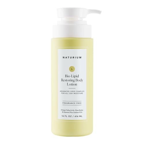 Naturium Bio-Lipid Restoring Moisturizing Body Lotion with Shea Butter, Fragrance Free, 14 oz