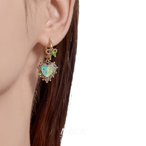 Vintage Sweet Bow Earrings - Geometric Heart-Shaped Dangle Earrings for Women - Stylish Women's Jewelry - M29643