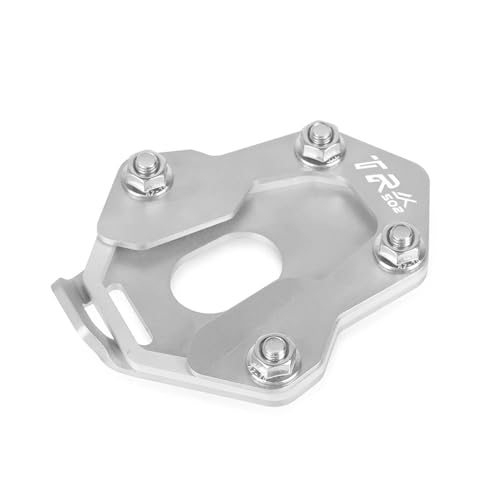 Plaque béquille moto TRK502 antidérapante support stable gris