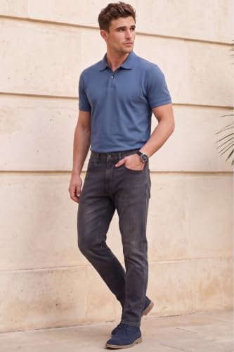 Image of Louis Philippe Men's Regular Fit Stretch Fabric for Comfort Premium Wash Aesthetic Authentic Twill and Durable Jeans