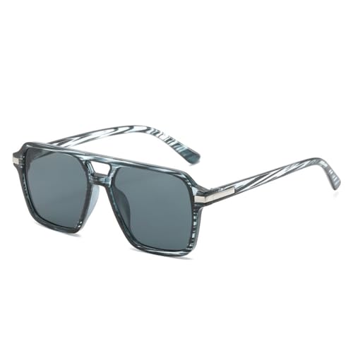 Lunettes de soleil carrées rétro à double faisceau pour femmes et hommes