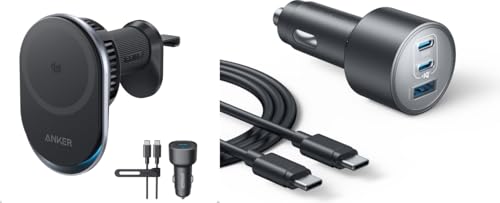 Image of Anker Prime MagSafe Car Mount Charger & Anker iPhone 17 USB-C Car Charger