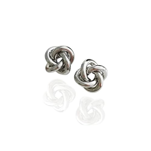 La mejor comparación de Aretes para Mujeres los mejores 10. 50 Aretes de Nudo para Mujer en Acero Inoxidable con Chapado en Oro, Joyería Elegante y Duradera, Aretes Pequeños de Moda (Plata)