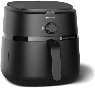 PHILIPS Air Fryer NA130/00, uses up to 90% less fat, 1700W, 6.2 Liter, with Rapid Air Technology (Black), Extra Large