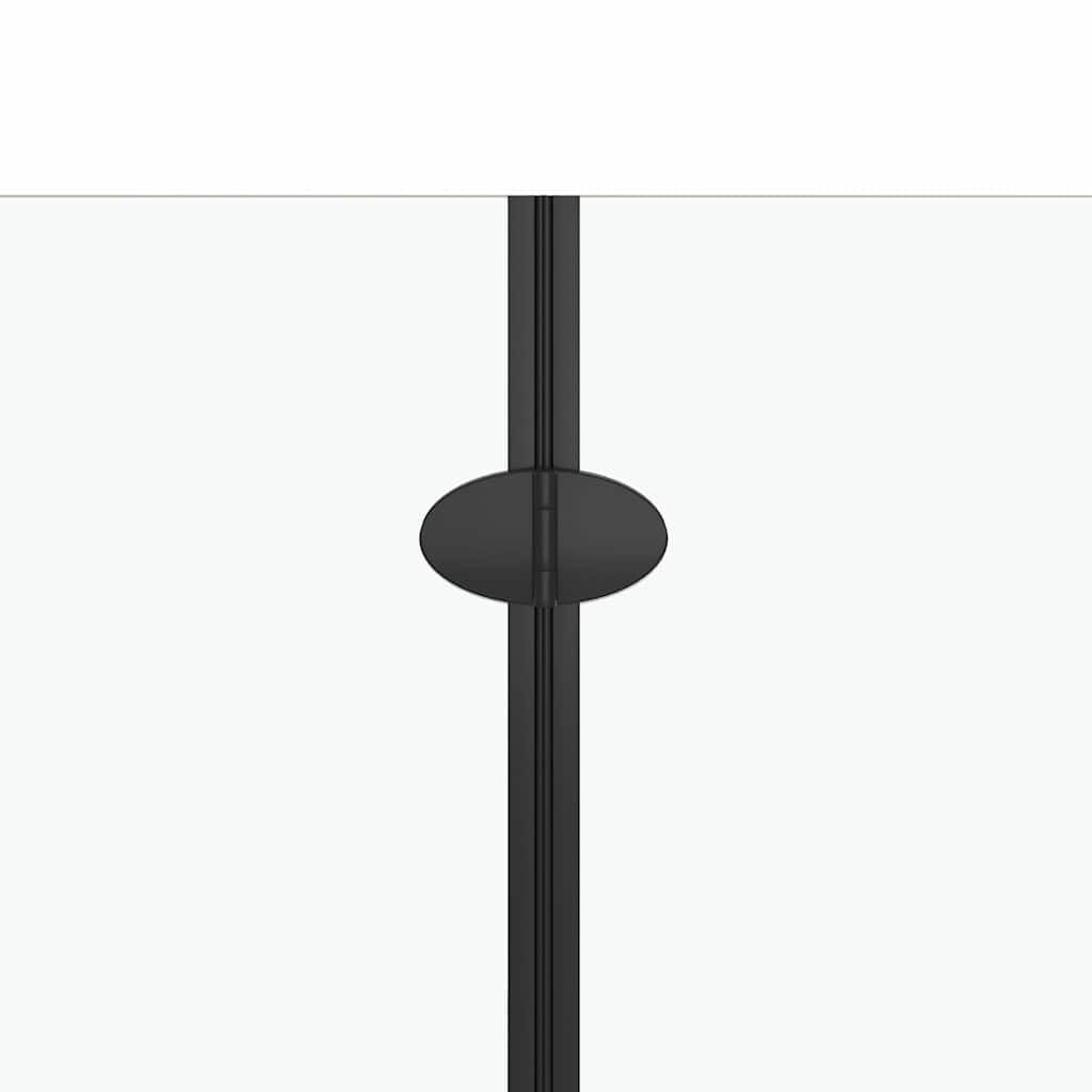 Box doccia pieghevole a 2 scomparti, in vetro temperato ESG, 120 x 68 x 130 cm, nero, con maniglia e portasciugamani, telaio in alluminio, per vasca da bagno, box doccia, porta a pendente