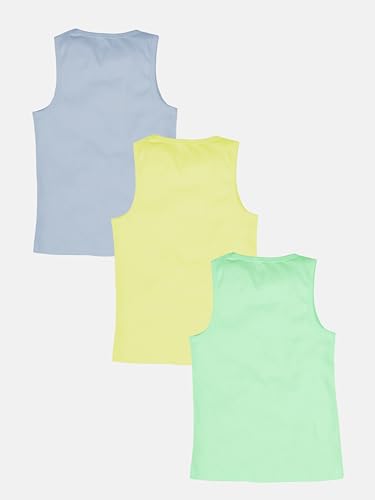 Image of KiddoPanti Boys 100% Cotton Rib Vest Pack of 3