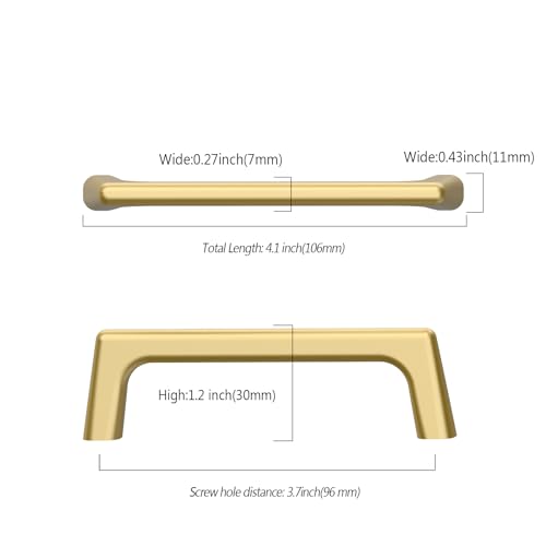Image of 9BUILD 10-Pack 3.75 Inch Cabinet Handles - Gold Cabinet Pulls for Cabinets