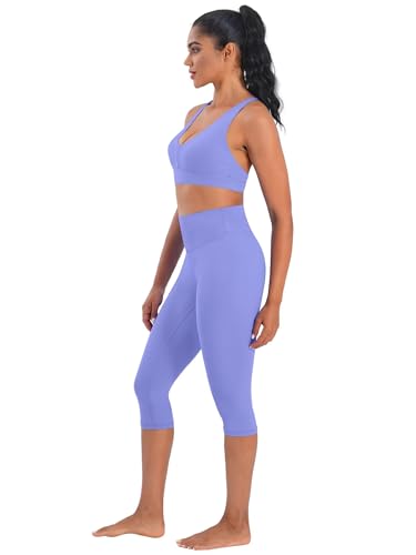 Image of Sunzel Sunzfly Capri Leggings for Women, High Waisted Yoga Pants with Tummy Control for Workout Running Gym